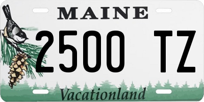 ME license plate 2500TZ