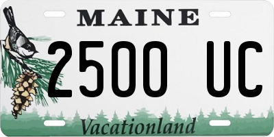 ME license plate 2500UC