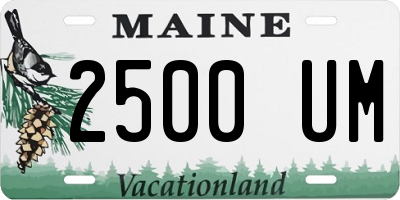 ME license plate 2500UM