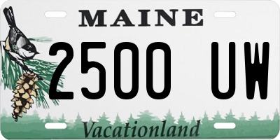 ME license plate 2500UW