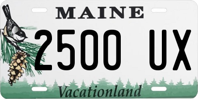 ME license plate 2500UX