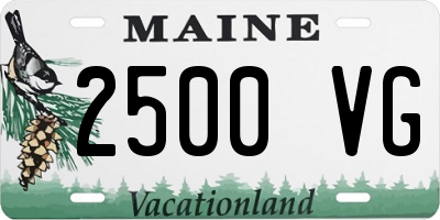 ME license plate 2500VG