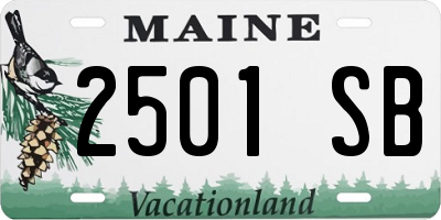 ME license plate 2501SB