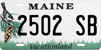 ME license plate 2502SB