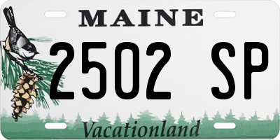 ME license plate 2502SP