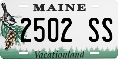 ME license plate 2502SS