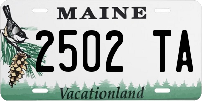 ME license plate 2502TA