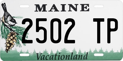 ME license plate 2502TP