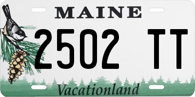 ME license plate 2502TT