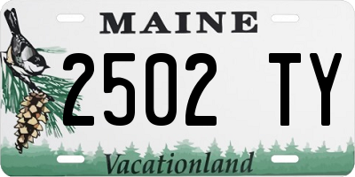 ME license plate 2502TY