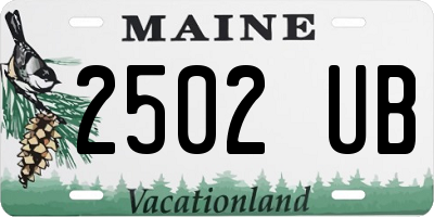 ME license plate 2502UB