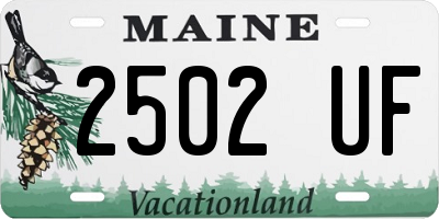 ME license plate 2502UF