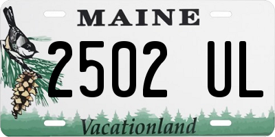 ME license plate 2502UL