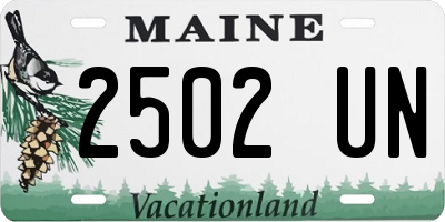 ME license plate 2502UN