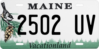ME license plate 2502UV