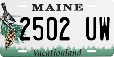 ME license plate 2502UW