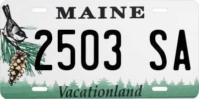 ME license plate 2503SA