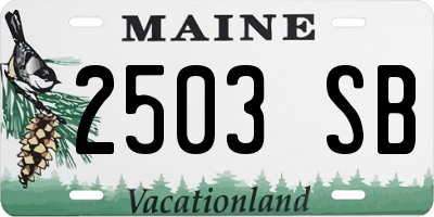 ME license plate 2503SB