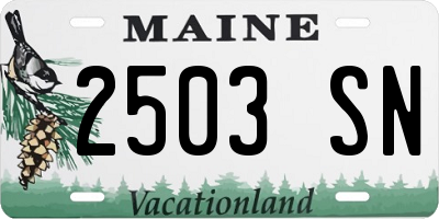 ME license plate 2503SN