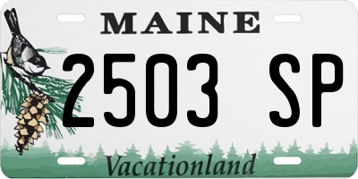 ME license plate 2503SP