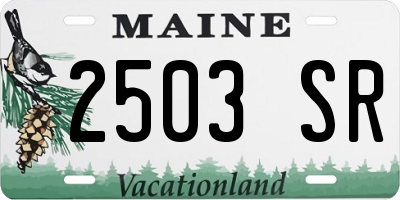 ME license plate 2503SR
