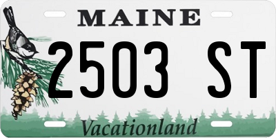 ME license plate 2503ST
