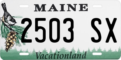 ME license plate 2503SX