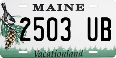 ME license plate 2503UB