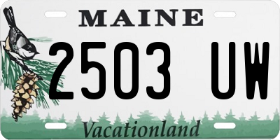 ME license plate 2503UW