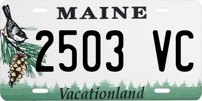 ME license plate 2503VC