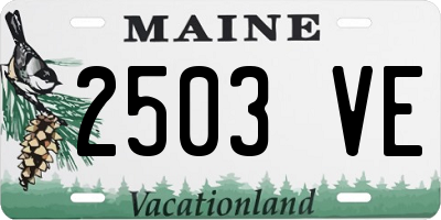 ME license plate 2503VE