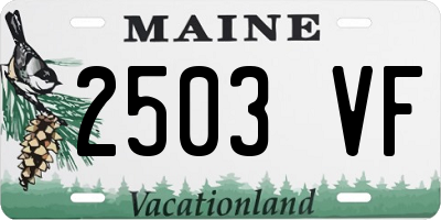ME license plate 2503VF