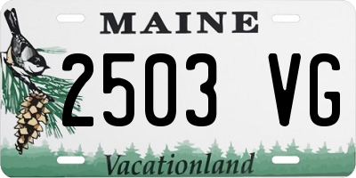 ME license plate 2503VG