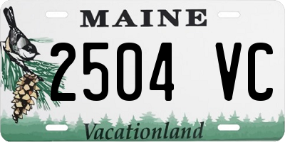 ME license plate 2504VC
