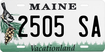 ME license plate 2505SA