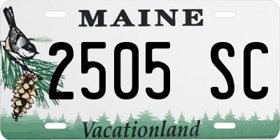 ME license plate 2505SC