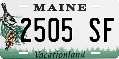 ME license plate 2505SF