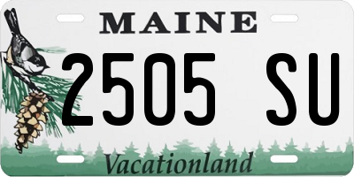 ME license plate 2505SU