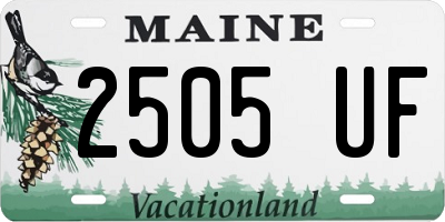 ME license plate 2505UF