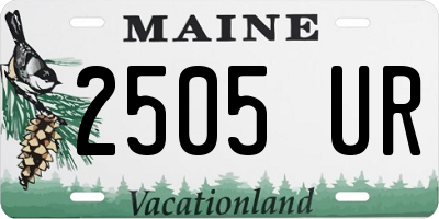 ME license plate 2505UR