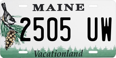 ME license plate 2505UW