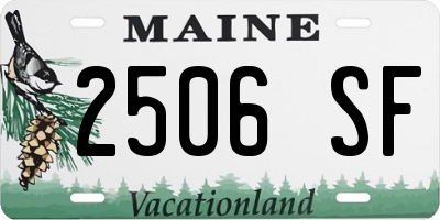 ME license plate 2506SF