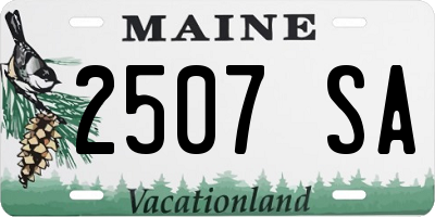 ME license plate 2507SA