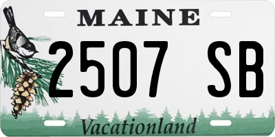 ME license plate 2507SB