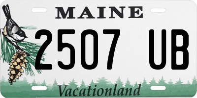 ME license plate 2507UB