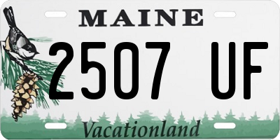 ME license plate 2507UF