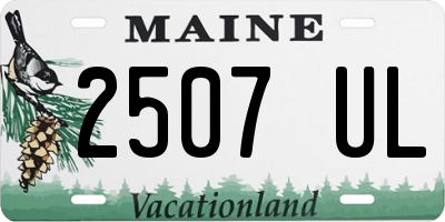 ME license plate 2507UL