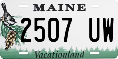 ME license plate 2507UW