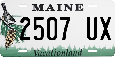 ME license plate 2507UX
