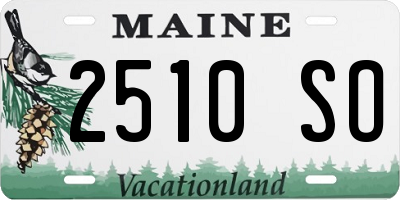 ME license plate 2510SO